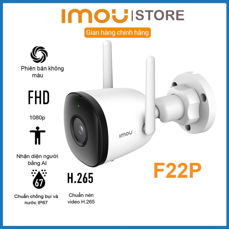 Camera wifi Imou F22P ,F22FP 1080P Ngoài trời Full HD Tích hợp mic dùng để thu âm,Phát hiện con người - BẢO HÀNH 24 THÁN