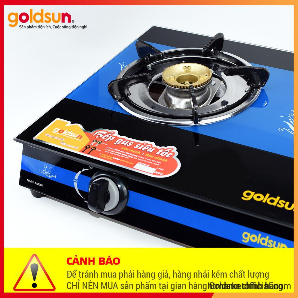 Bếp ga siêu tốc GOLDSUN BA2201 - Mặt kính cường lực  Chính Hãng tại HCM