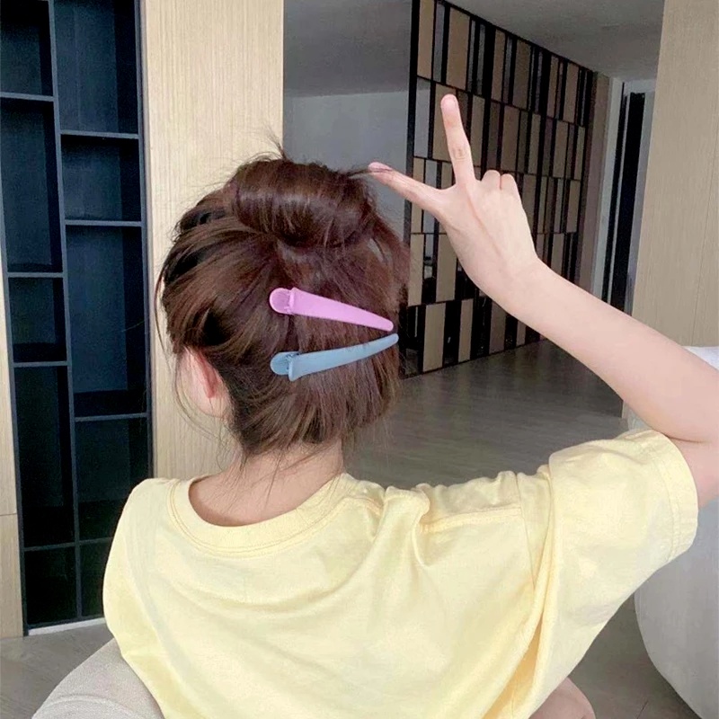 Kẹp Tóc Màu Trơn Nhám Cỡ Lớn Màu Sắc Ngọt Ngào Thời Trang