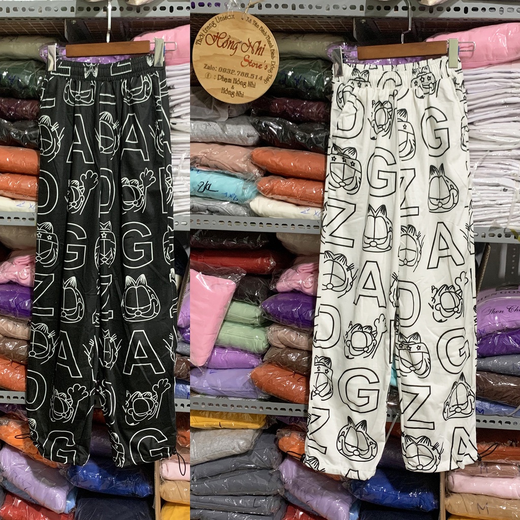 Quần Jogger 3D Con Mèo Ulzzang Unisex Jogger Loang Màu Dây Rút Lai Ống Rộng V2 - MM
