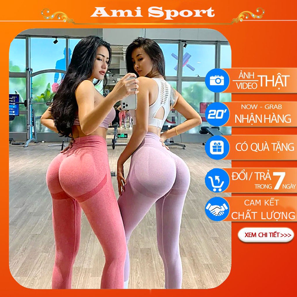 Quần tập gym nữ chun mông, quần legging thể thao nữ tôn dáng, vải co giãn thoải mái B07