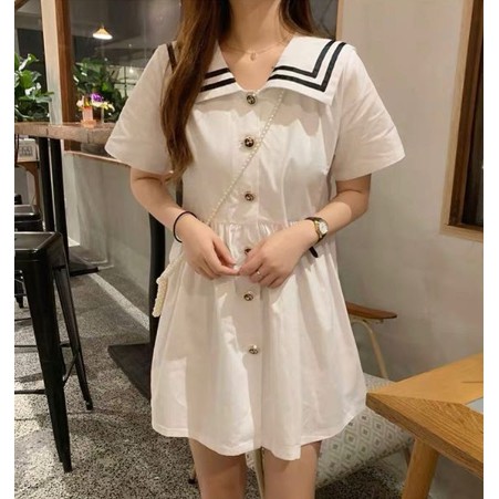 Váy baby doll cho nữ hàng Quảng châu cao cấp màu trắng chất vải dày dặn siêu xinh ạ