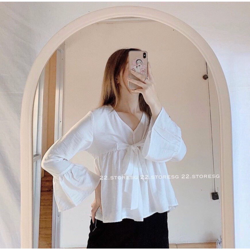 ÁO PEPLUM NƠ