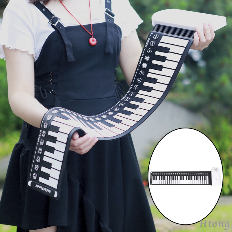 49Keys Foldable Electronic Keyboard Portable with Speaker Portable USB Rechargeable Electronic Organ