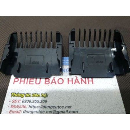 Bộ 4 Cữ Tông Đơ Pin Sạc 1mm, 2mm Và 2 Cữ Xéo Cắt Hai Bên Tai.(Ảnh thật)