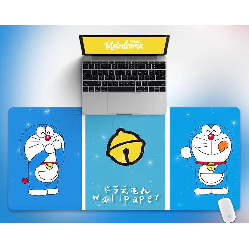 Tấm lót chuột và bàn phím máy tính cỡ lớn hình Doraemon 80x30cm, 90x40cm Big Cat Shop