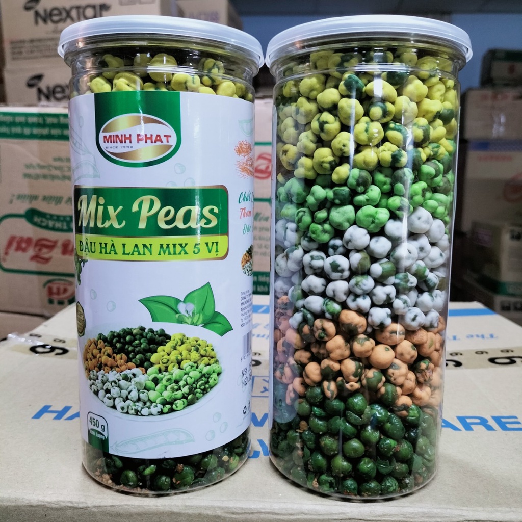 Đậu Hà Lan Mix 5 Vị Mình Phát Hộp 450gr Date 18/06/2022