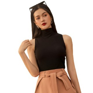 Olv - áo basic tank top in black