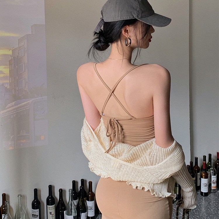 Đầm Hai Dây Dáng Ôm Xẻ Tà Phong Cách Mới Dành Cho Nữ