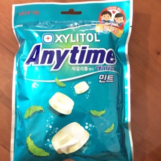 Combo 5 Gói Kẹo Bạc Hà Anytime Lotte Hàn Quốc gói 92g Date T9/2019