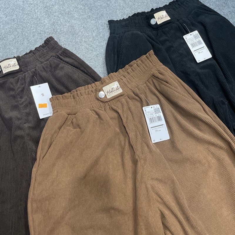 [Hình thật] Quần baggy nhung mẫu mới siêu hot (001)