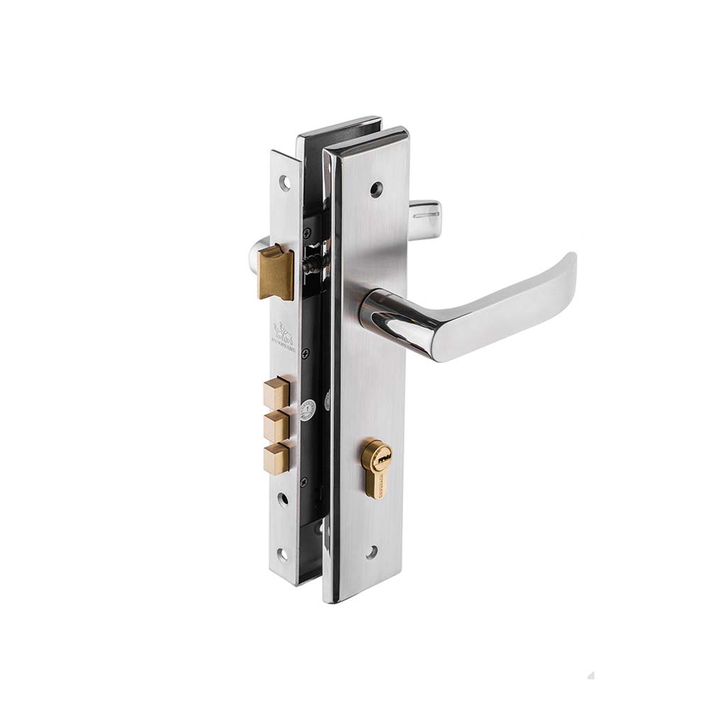 Khoá tay nắm inox Huy Hoàng SS 8510 - Thích hợp sử dụng cho cửa gỗ cao cấp lớn, 2 cánh