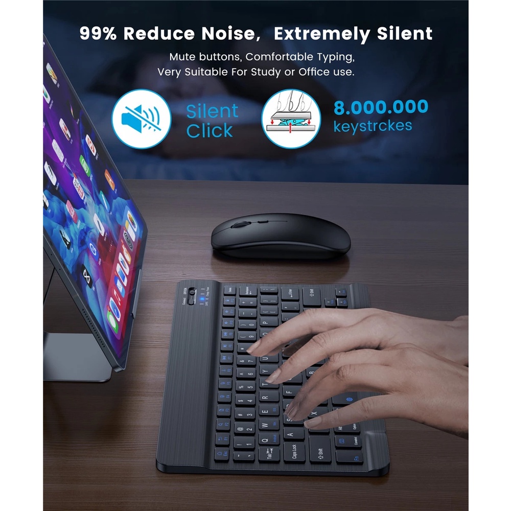 Bàn Phím Bluetooth 10 Inch Cho Samsung Galaxy Tab A8 10.5 A7 10.4 S6 Lite S7 FE S8 Plus S5e Tab A 10.1 S4 S3 S2