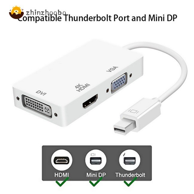 COD Mini Adapter DP TO HDMI VGA DVI Three-in-one 4k*2k Converter for Notebook