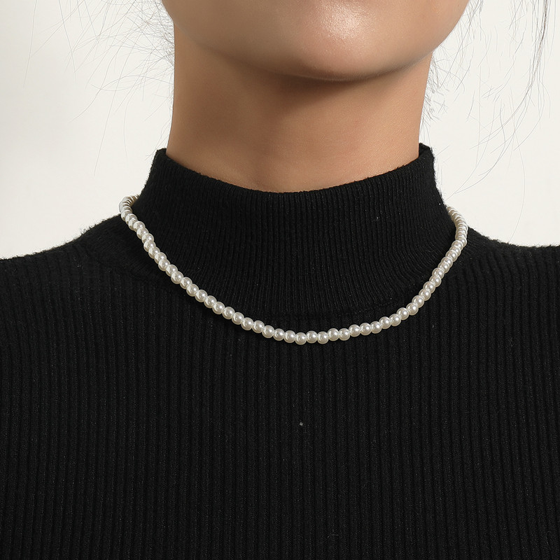 Vòng cổ choker đính hạt ngọc trai nhân tạo phong cách retro thanh lịch cho nữ