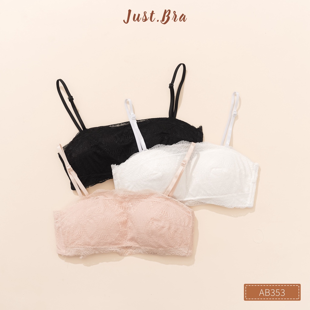 Áo bra cup ngang Just Bra 2 kiểu mặc, phủ ren nữ tính AB353