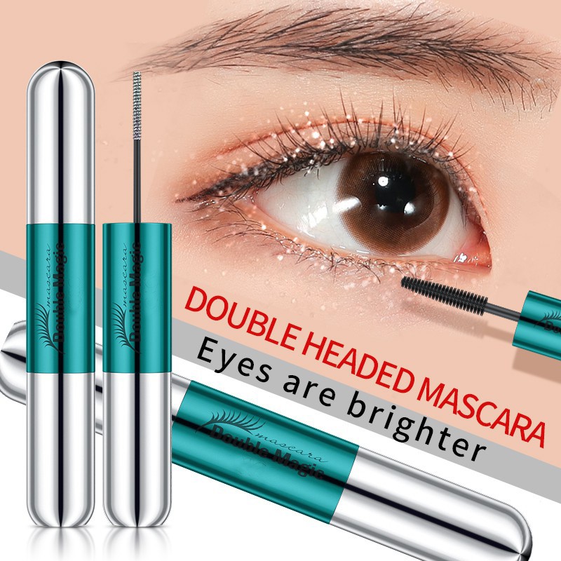 COCUTE 4D Double Head Mascara Black Waterproof Thick Eyelashes 8g