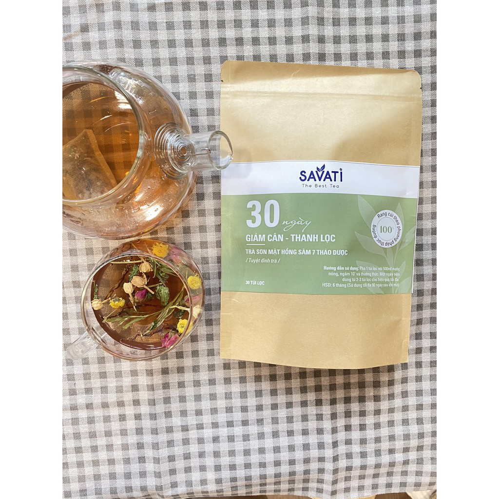 [Mã 267FMCGSALE giảm 8% đơn 500K] TRÀ SƠN MẬT HỒNG SÂM SAVATI - 30 ngày Giảm cân, Thanh lọc, Đẹp da, Ngủ ngon, Xả stress | BigBuy360 - bigbuy360.vn