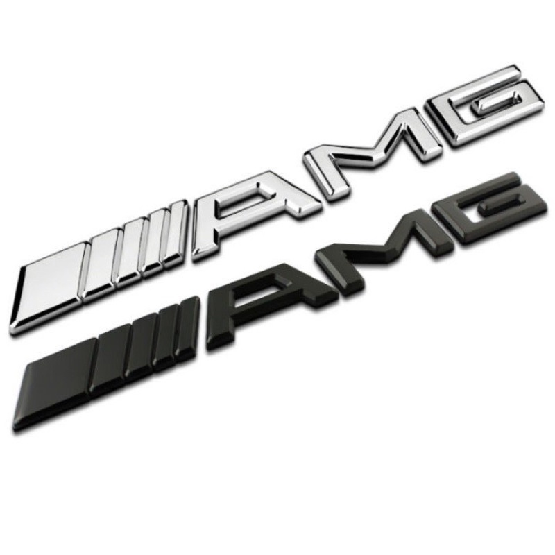 Tem Decal logo chữ AMG 3D hợp kim inox dán xe đuôi ô tô G50803 - G50802 Kích thước 19*2cm