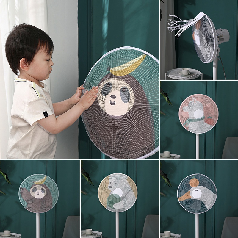 Màn lưới bọc quạt bảo vệ an toàn cho bé có dây rút siêu tiện dụng nhiều mẫu hoạt hình dễ thương