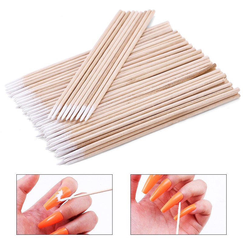 Tăm Bông Cotton Cán Gỗ Dùng Để Tẩy Sơn Móng Tay
