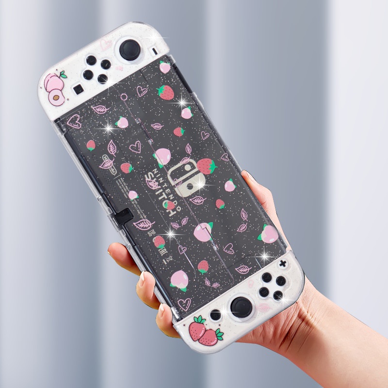 Vỏ Bảo Vệ Bằng TPU + PC Trong Suốt Lấp Lánh Dễ Thương Cho Nintendo Switch
