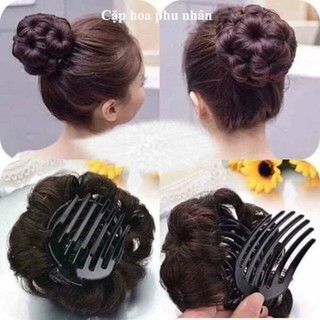 búi hoa tóc giả