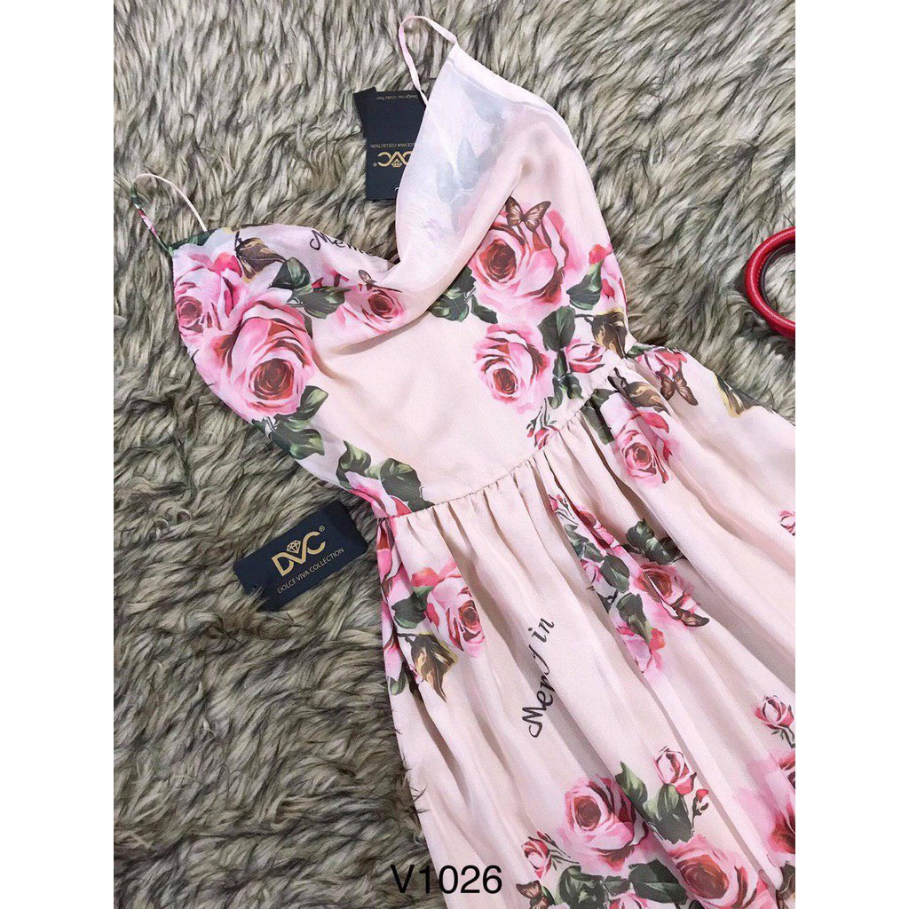 [ xả kho ] MiD Đầm hoa 2 dây V1026 Mie Design - kèm ảnh thật