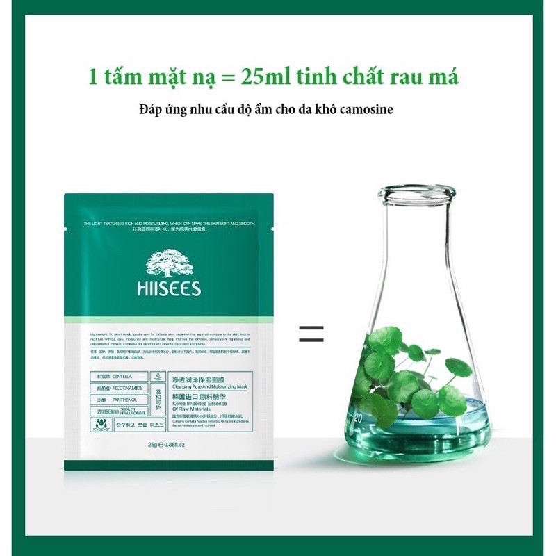 MẶT NẠ LÀNH MỤN RAU MÁ HIISEES DƯỠNG TRẮNG SE LỖ CHÂN LÔNG | BigBuy360 - bigbuy360.vn