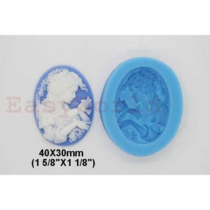 Beautiful Girl Cameo Silicone Soap Sugarcraft Chocolate Fondant Cake Mold
