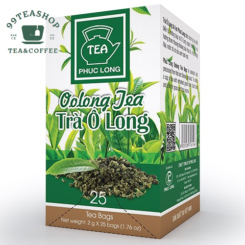 Trà ô long túi lọc Phúc Long - Hộp 25 gói 2g, Set 10 gói 2g