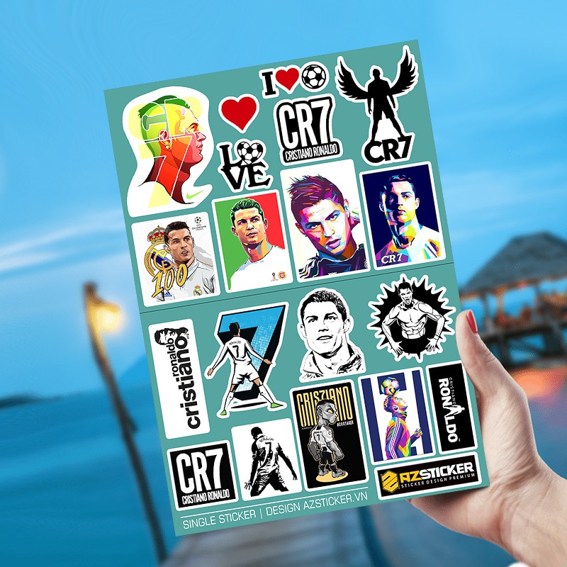 Hình Ronaldo  | Sticker Dán Xe, Tem Dán Xe Máy, Xe Điện , Sticker Dán Điện Thoại , Dán Nón Bảo Hiểm