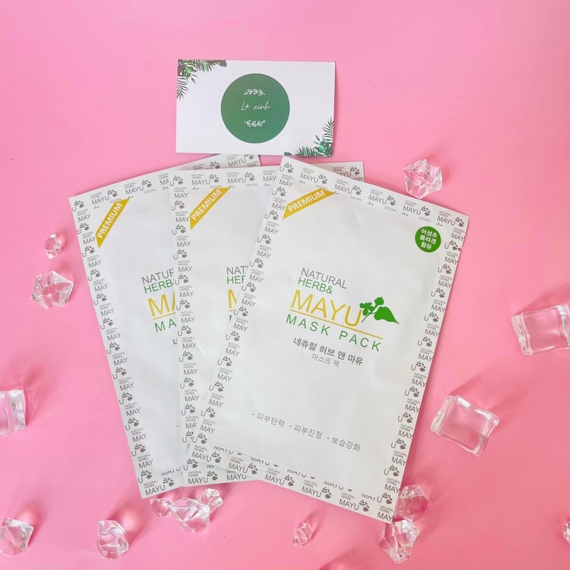 1 miếng nạ thảo dược cấp ẩm, làm dịu và trẻ hóa da Natural Herbs Mayu Mask Pack