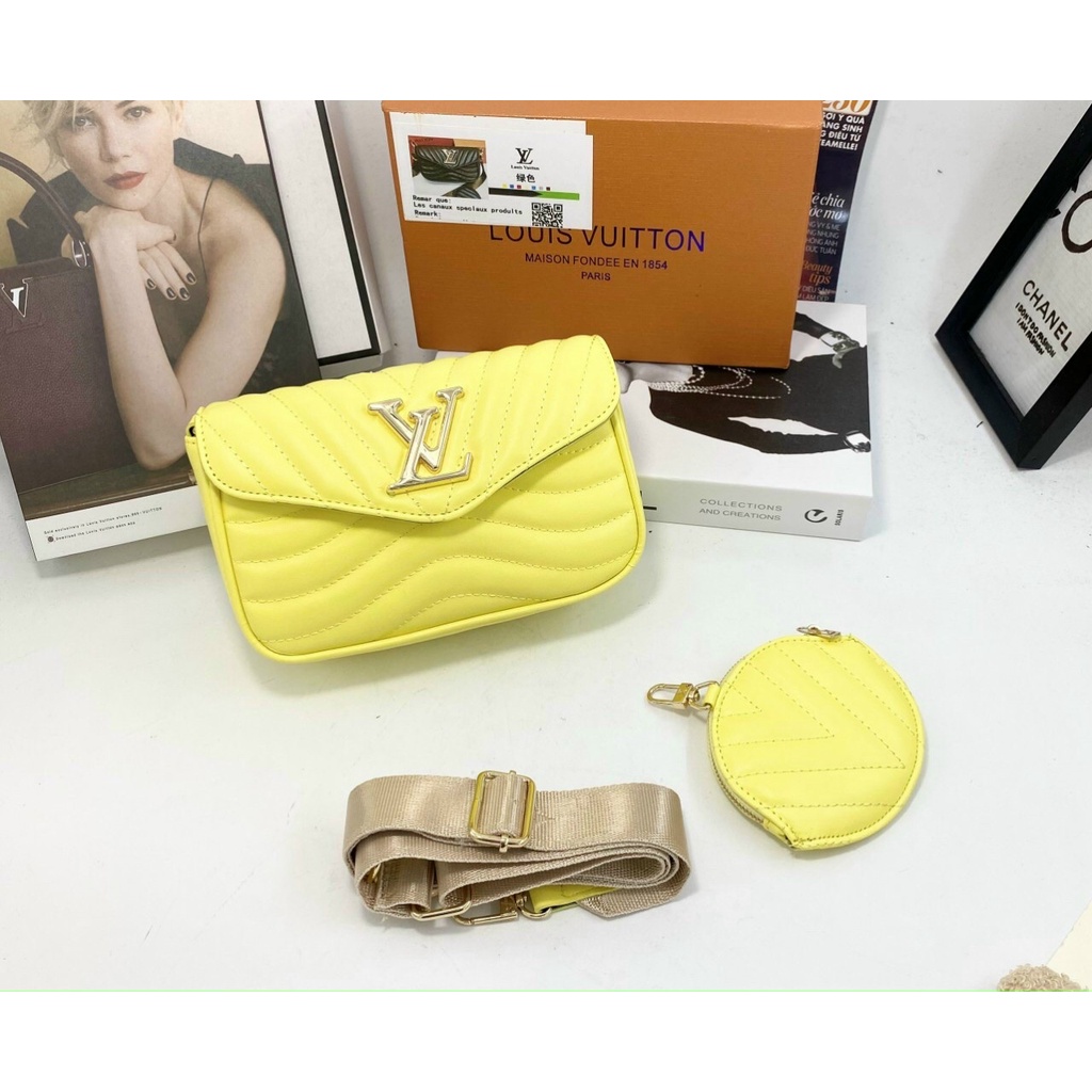 Túi đeo chéo LV kèm ví nhiều màu