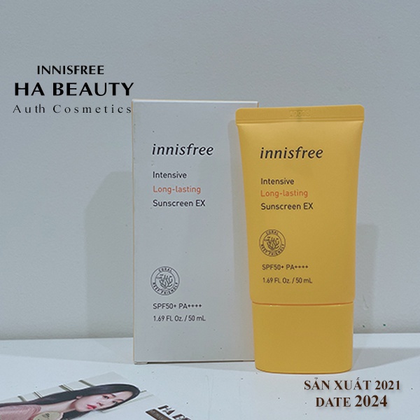 Kem chống nắng lâu trôi dưỡng ẩm innisfree Intensive Long Lasting Sunscreen SPF50+ PA++++ 50ml