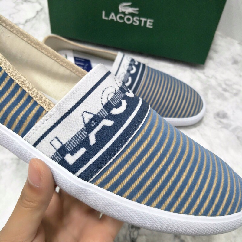 Giày lười Lacoste nam kẻ sọc phối màu siêu xinh thời trang cao cấp mẫu mới năm nay