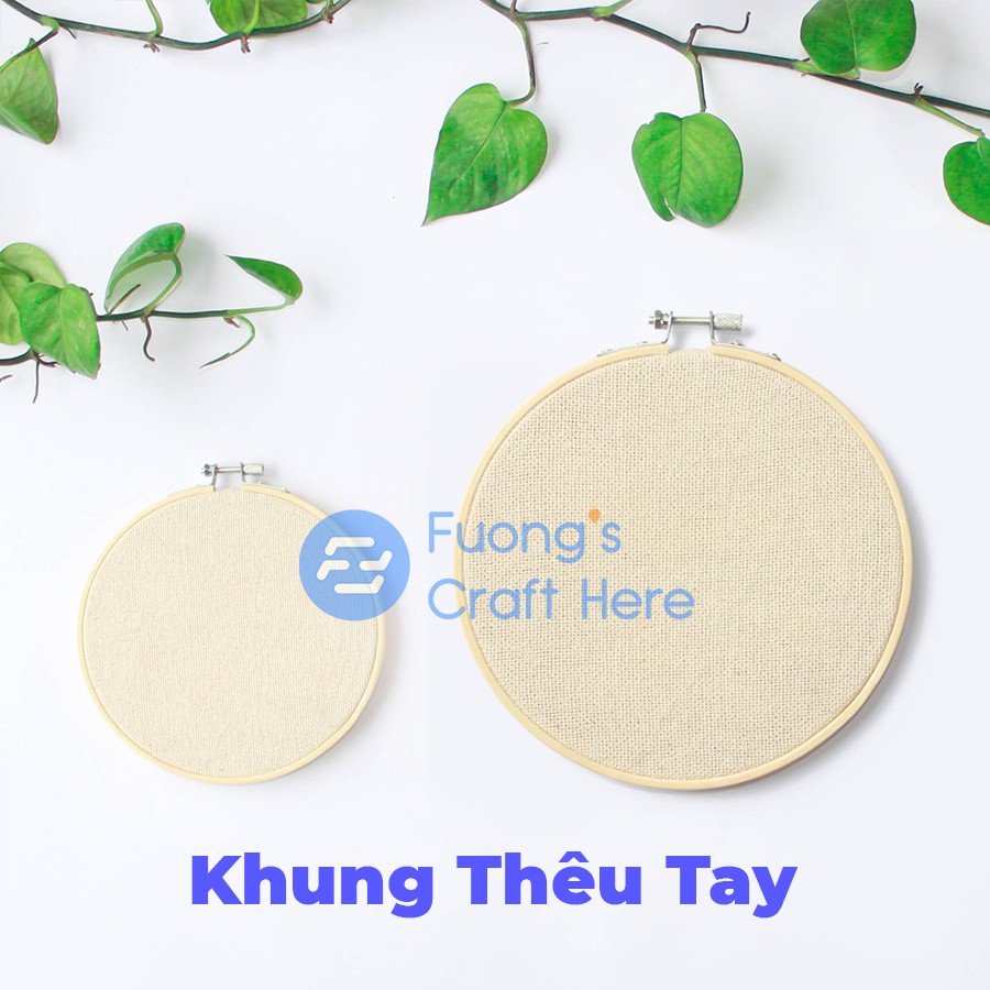 Khung Thêu Tay Bằng Tre Nhiều Kích Thước Gọn Nhẹ Thêu Truyền Thống, Thêu Chữ Thập, Thêu Nổi