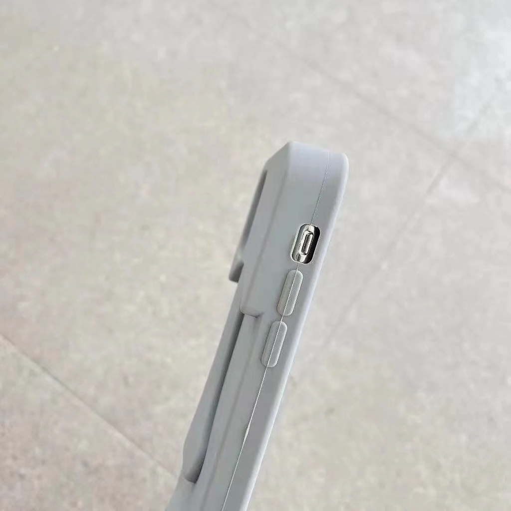 Ốp Điện Thoại Silicon Dẻo Màu Xám Họa Tiết Vân Đá 3D Độc Đáo Chống Sốc Cho iPhone 14 / 13 / 12 / 11 / X / 8 / 7P
