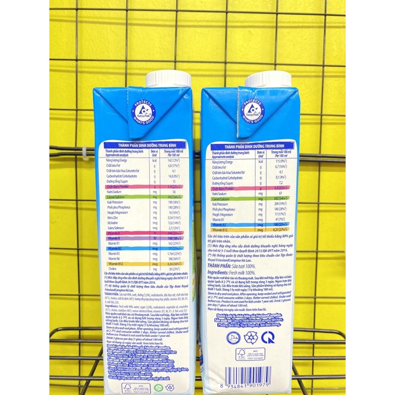 Sữa tươi tiệt trùng Dutch Lady hộp 1 lít