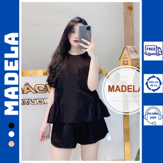Đồ bộ nữ tay ngắn Madela Mặc nhà đi chơi đều đẹp, bộ đồ ngủ mặc nhà nữ 3 lỗ chất ĐŨi Hàn mát mẻ - SN10