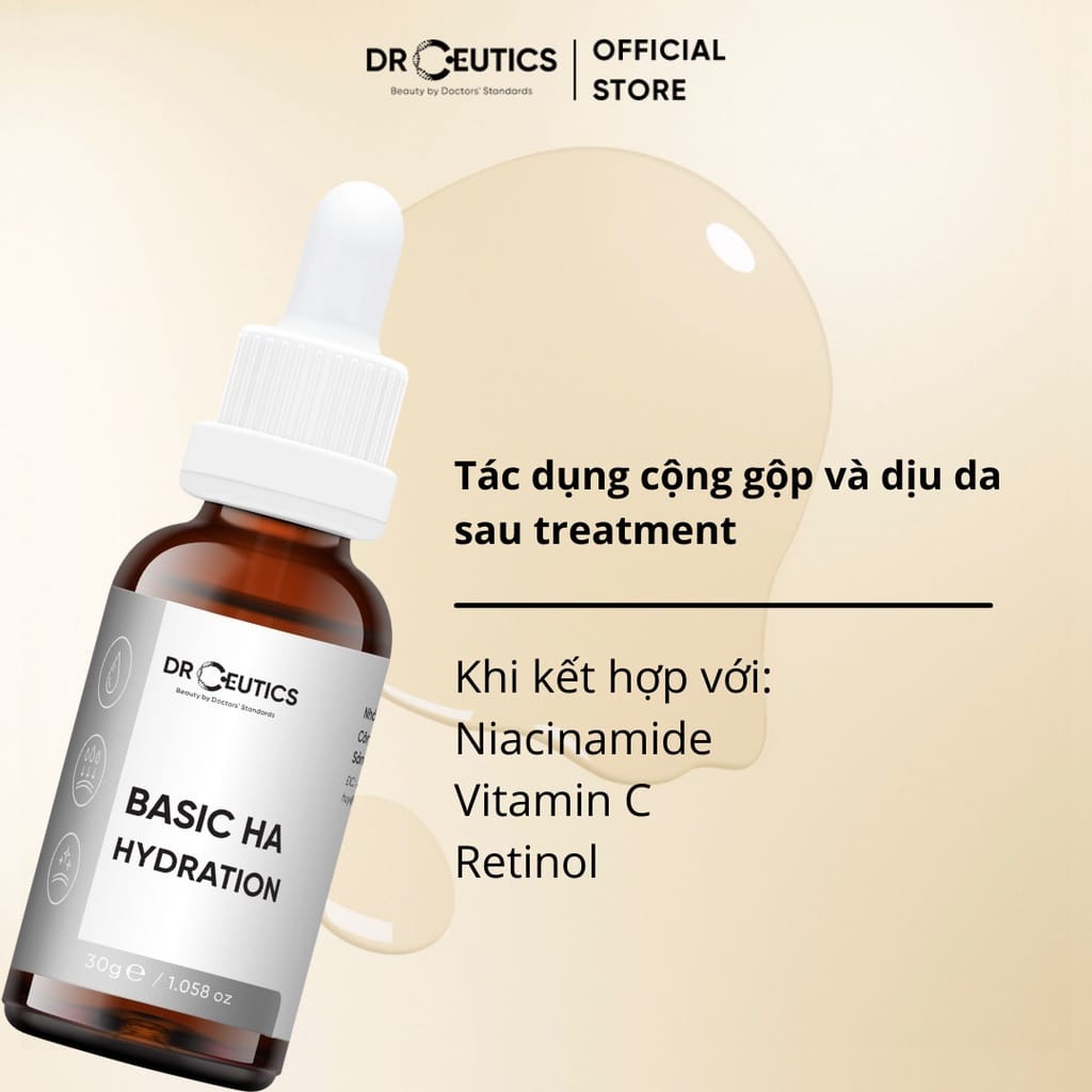 Serum Cấp Ẩm Dành Cho Da Dầu Mụn Không Gây Nhờn Bí Da Drceutics Basic HA Hydration