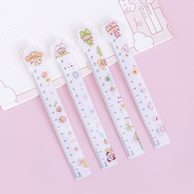Thước mica trendy thước học sinh quà tặng nhiều hình dễ thương, phát thưởng học sinh