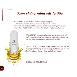 Kem chống nắng Vật Lý KAMEL