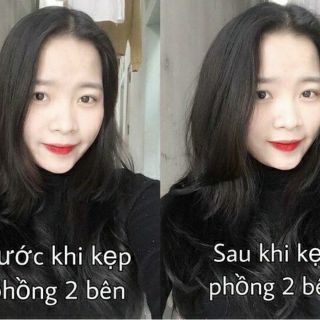 tóc kẹp phồng hai bên