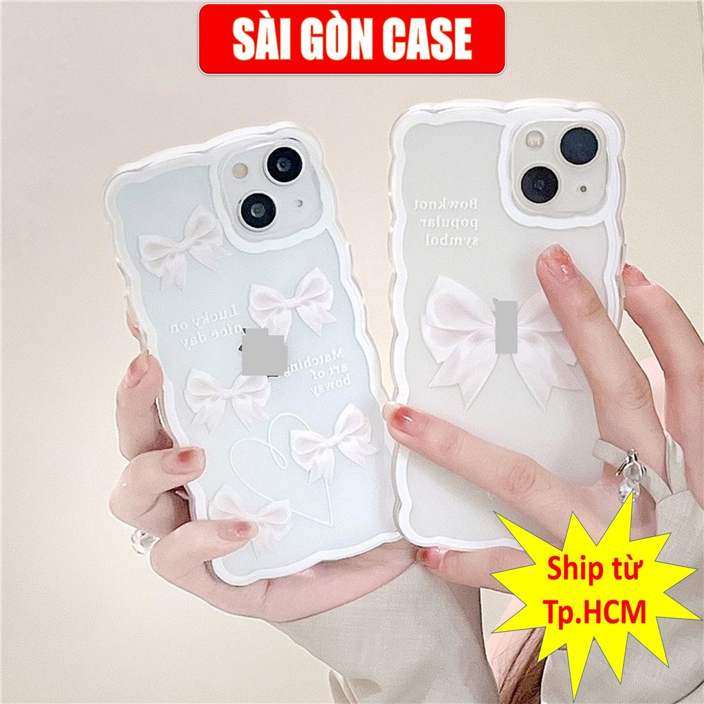 Ốp lưng iphone VIỀN CONG HÌNH NƠ silicon TPU mềm 7/7plus/8/8plus/xs/11/12/13/pro/max/plus