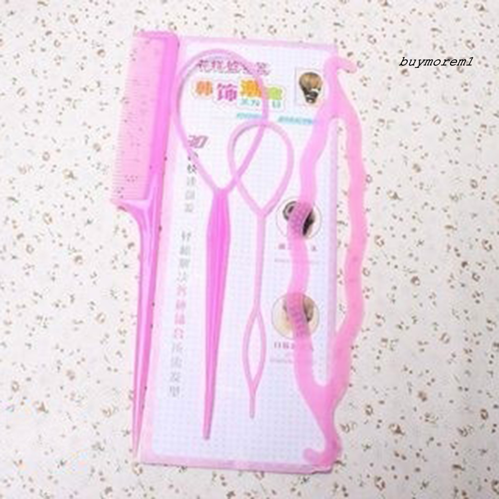 Bộ 4 Dụng Cụ Tạo Kiểu Tóc Búi Hình Bánh Donut DIY Dành Cho Nữ