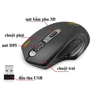 Chuột Không Dây, Chuột Máy Tính Gaming IMICE G1800 Đầu Thu USB Không Gây Ồn