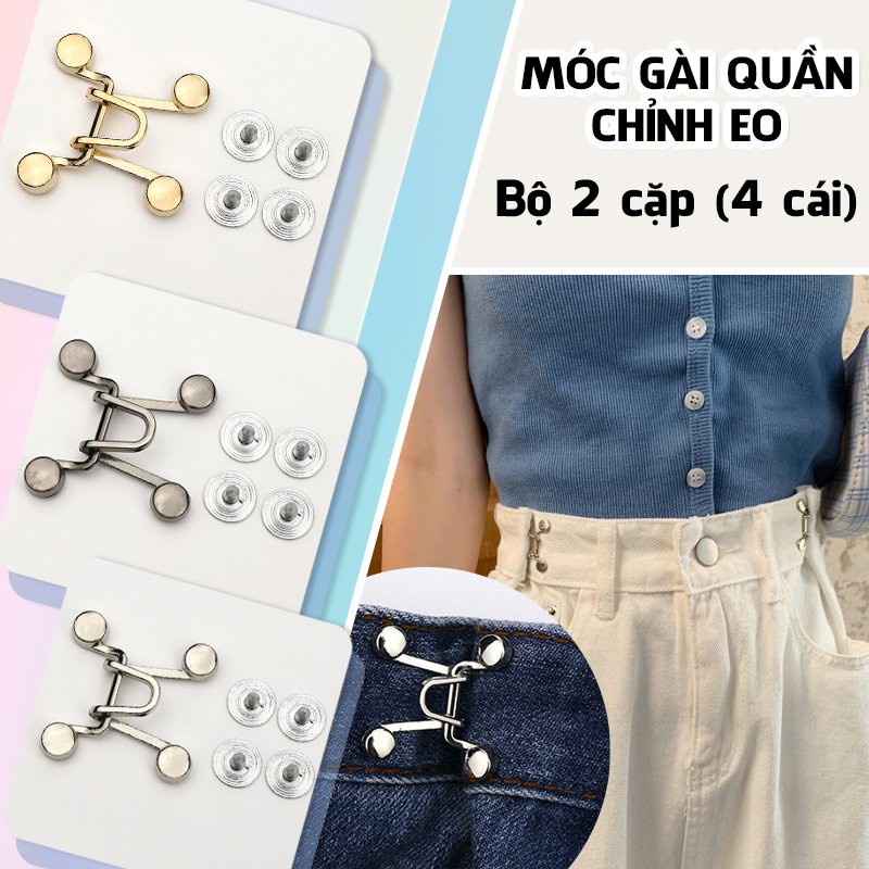 4 Ghim Cài Quần Jean Tháo Rời điều Chỉnh Cố định Eo