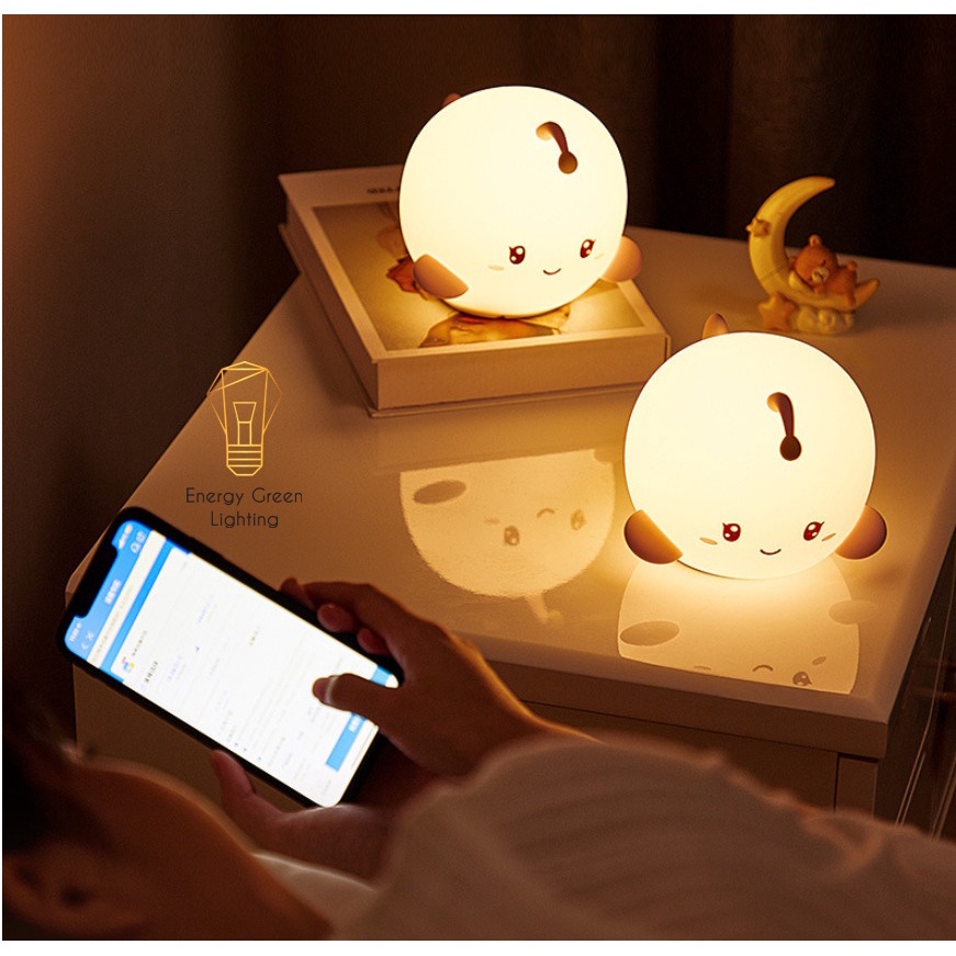 Đèn Ngủ Energy Green Lighting Hình Cá Đèn Dầu Dễ Thương WH-A22 - Thay Đổi Màu Sắc - Silicon Mềm Mại Siêu Bền