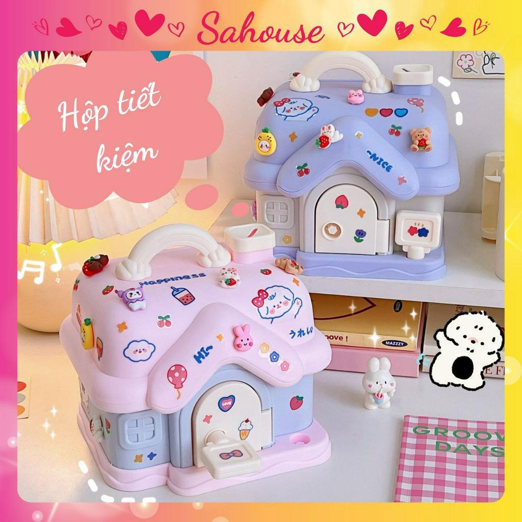 Hộp đựng tiền tiết kiệm ngôi nhà nhỏ màu pastel ngọt ngào SH102
